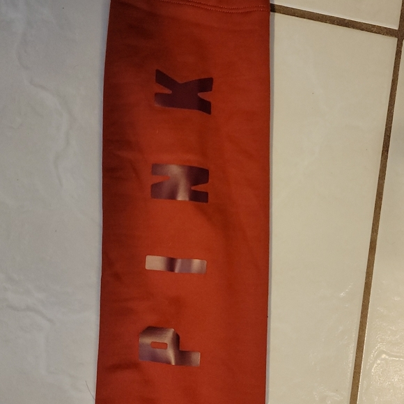 Victorias secret pink cozy fleece lined leggings orange rust color size medium - Picture 3 of 4